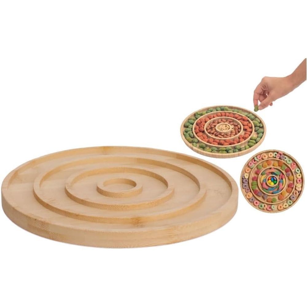 Petisqueira Redonda Bambu 4 Divisórias Hauskraft 22Cm