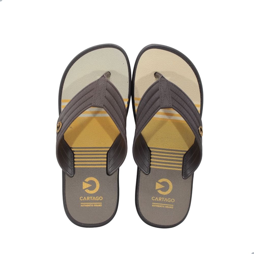 Chinelo Masculino Cartago Montreal Marrom/Marrom/Amarelo 11729