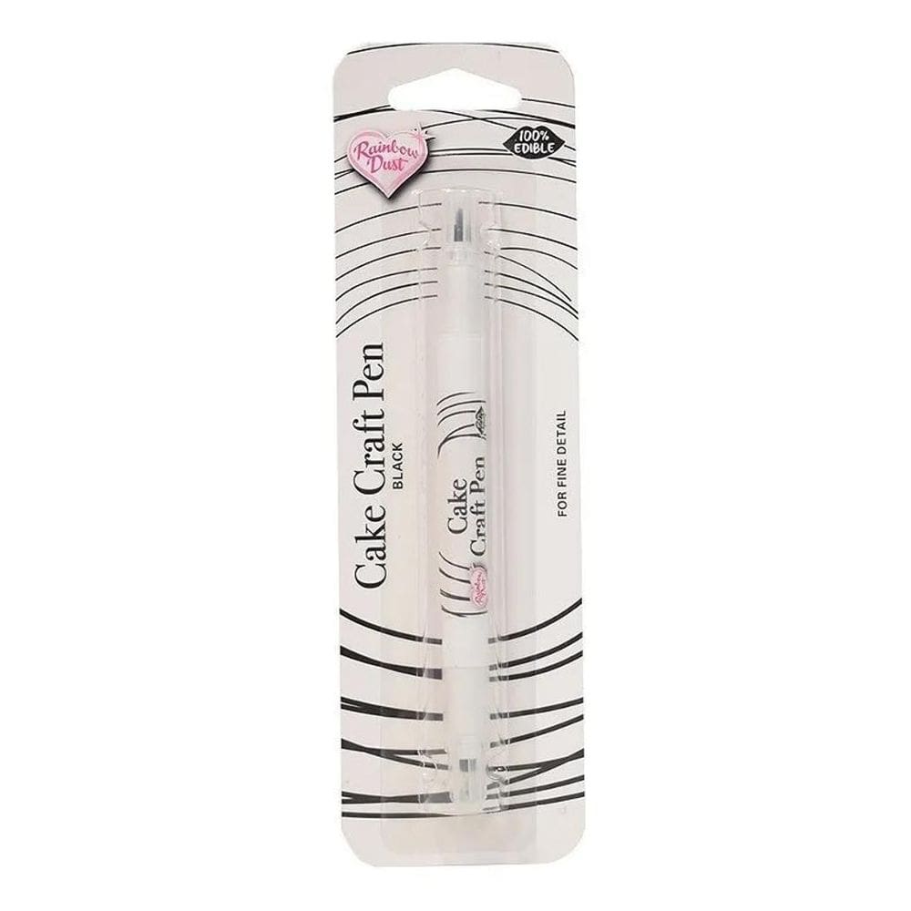 10X Caneta Preta Comestível Rainbow Dust Ponta Dupla