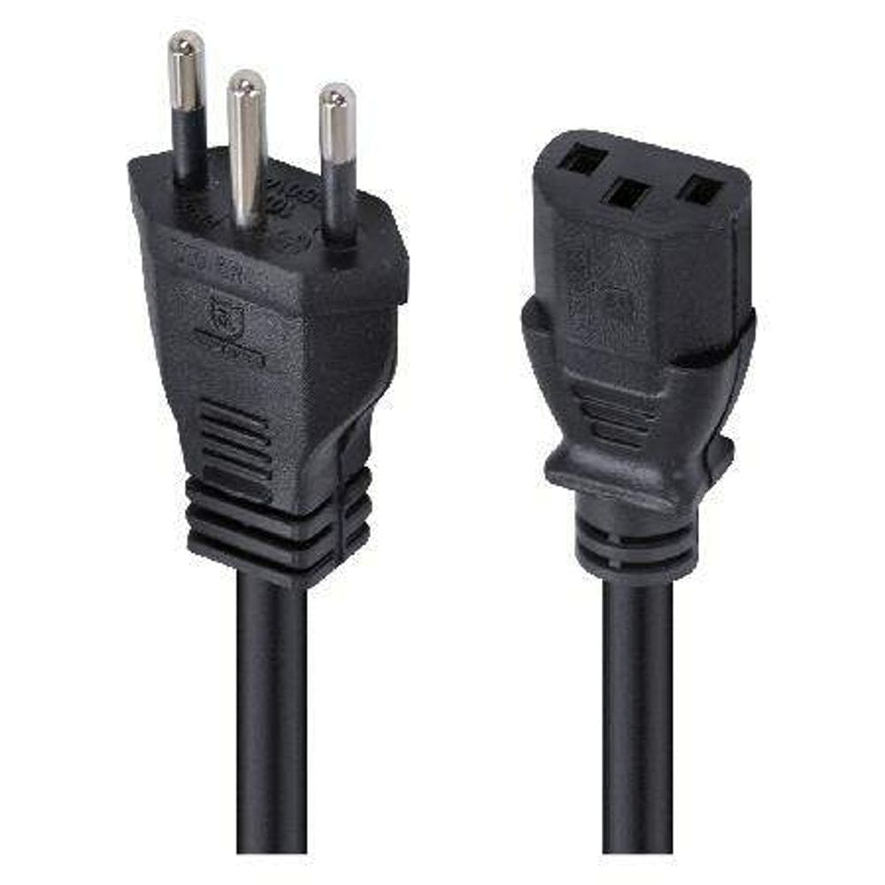 Cabo de Forca Tripolar para Fonte 3X0,75 MM 250V 1,2 Metros (KIT/10UN)