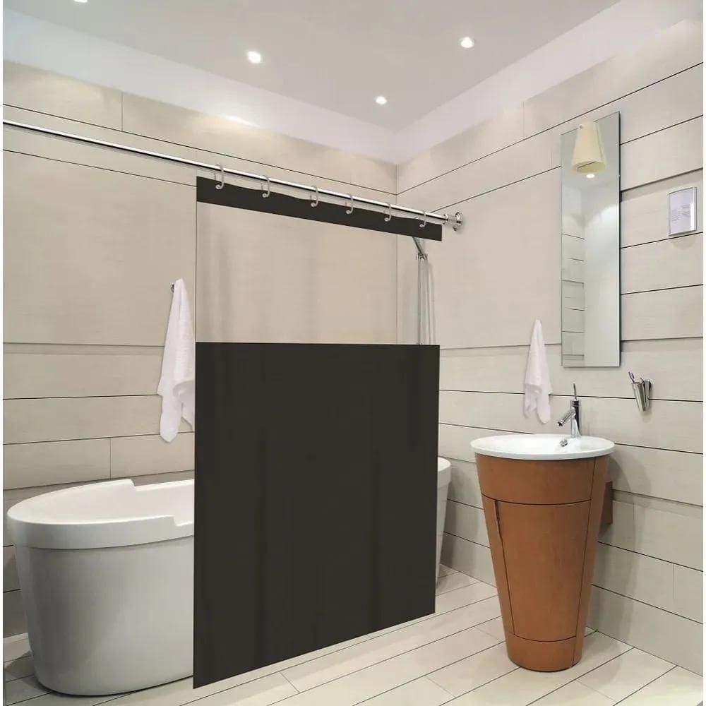 10X Cortina De Box Com Visor Cores Lisa Antimofo Vida Prati