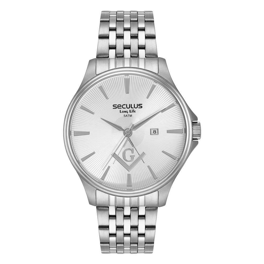 Relógio Seculus Masculino Ref: 44201g0svna3 Maçonaria Prateado