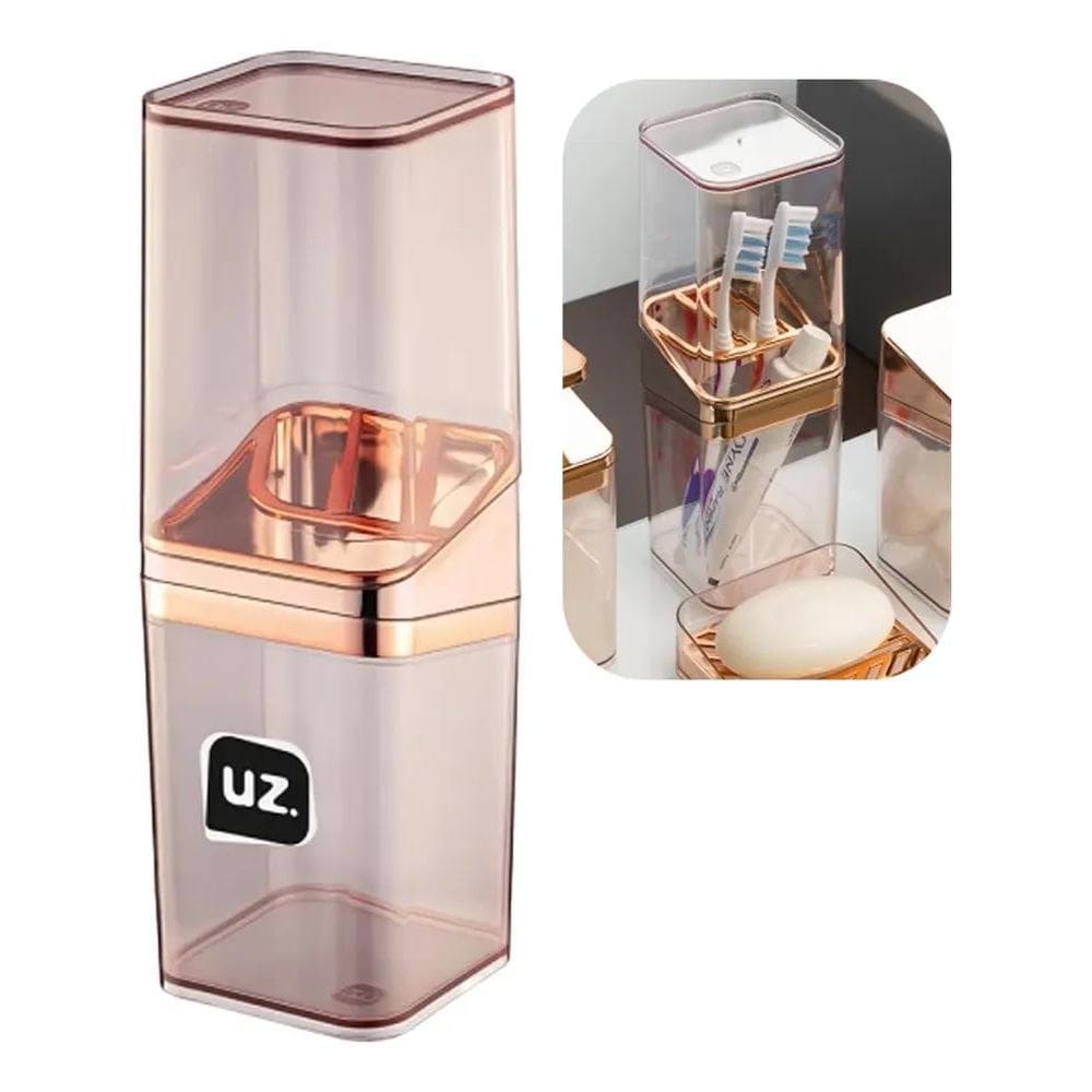 10X Porta Escova E Pasta De Dentes Com Tampa Luxo Diversas