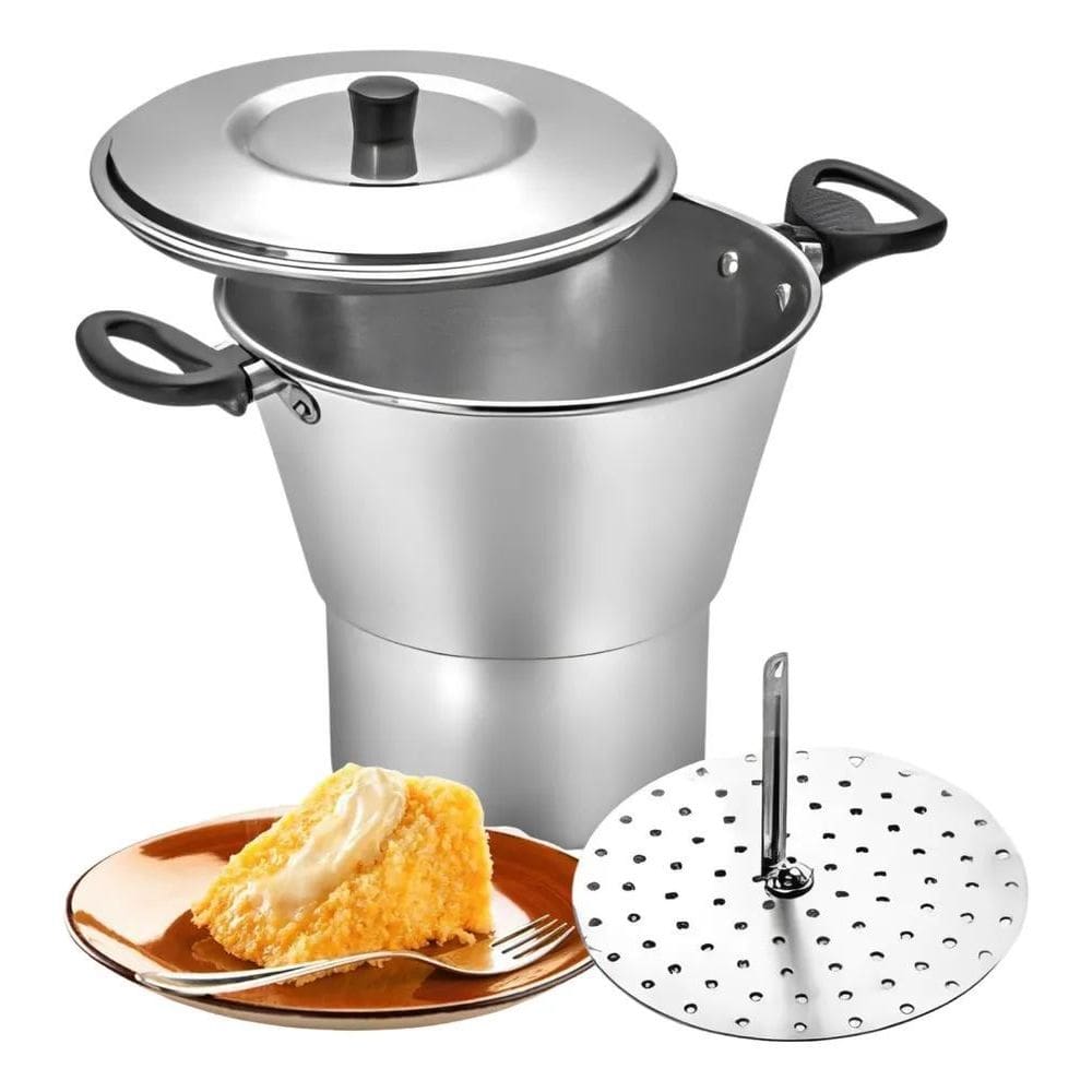 3X Cuscuzeira De Aluminio Panela Grande N18 Queima De Estoq