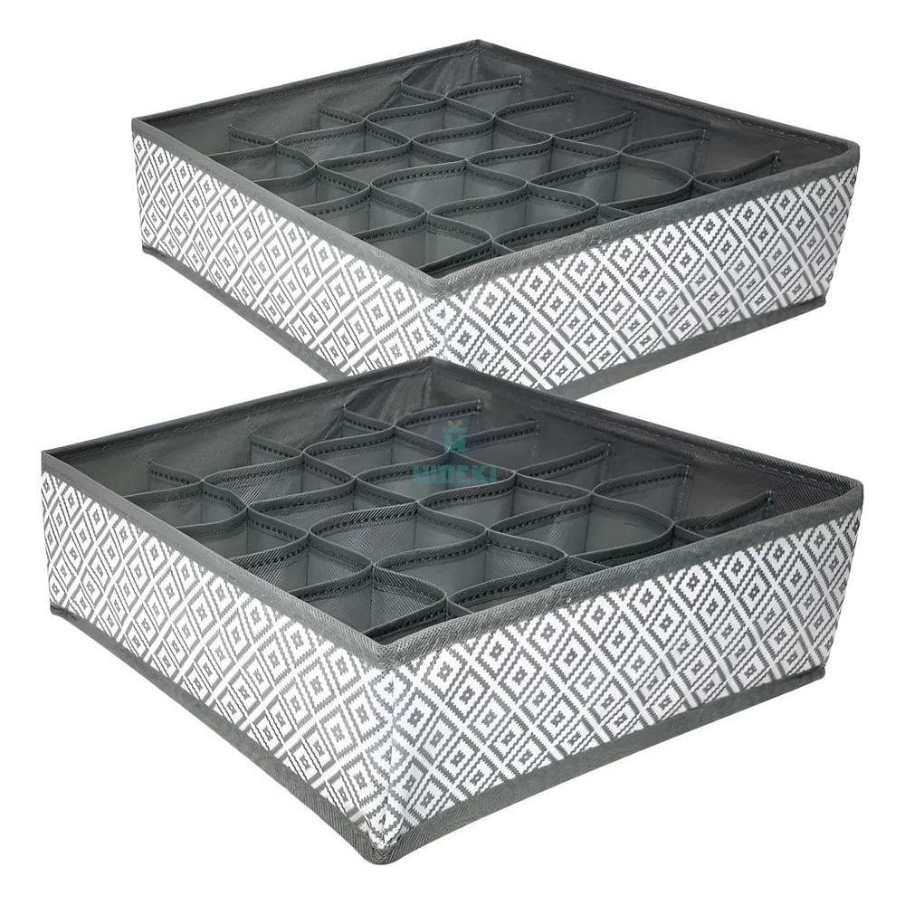 10X Kit 2 Organizador De Gaveta 24 Nichos Meias Cuecas Calc