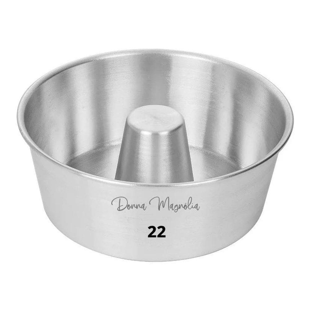 3X Forma Bolo Pudim Redonda C / Tubo N 22 Alumínio B87-1