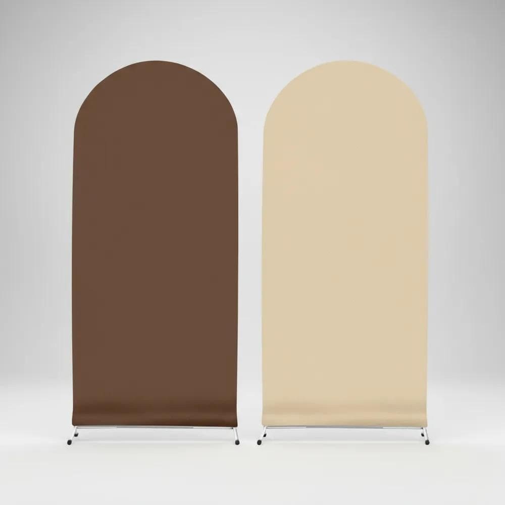 Capa Para Painel Romano Arco Festa Com Duas Core Marrom E Be