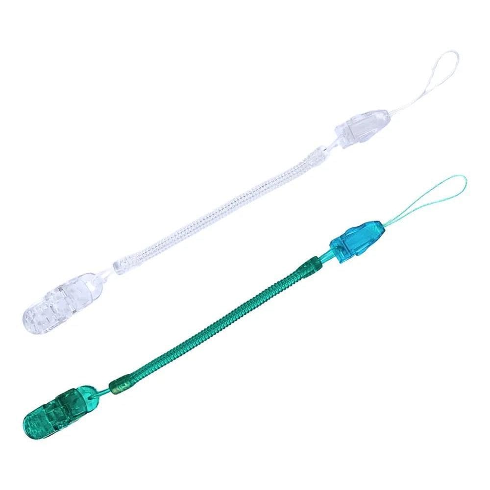 Kit 2 Prendedor De Chupeta Bebê Modelo Transparente E Verde