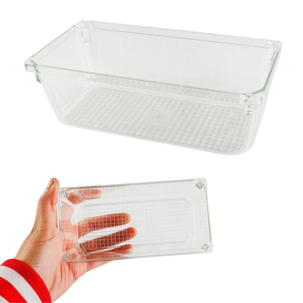 Kit 10 Organizador Multiuso Gaveta Transparente 15Cm X 07Cm