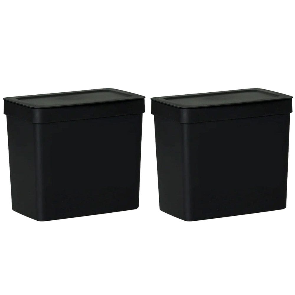 Kit 2 Lixeira 3,5 L Com Tampa Cozinha Pia Bancada Preto