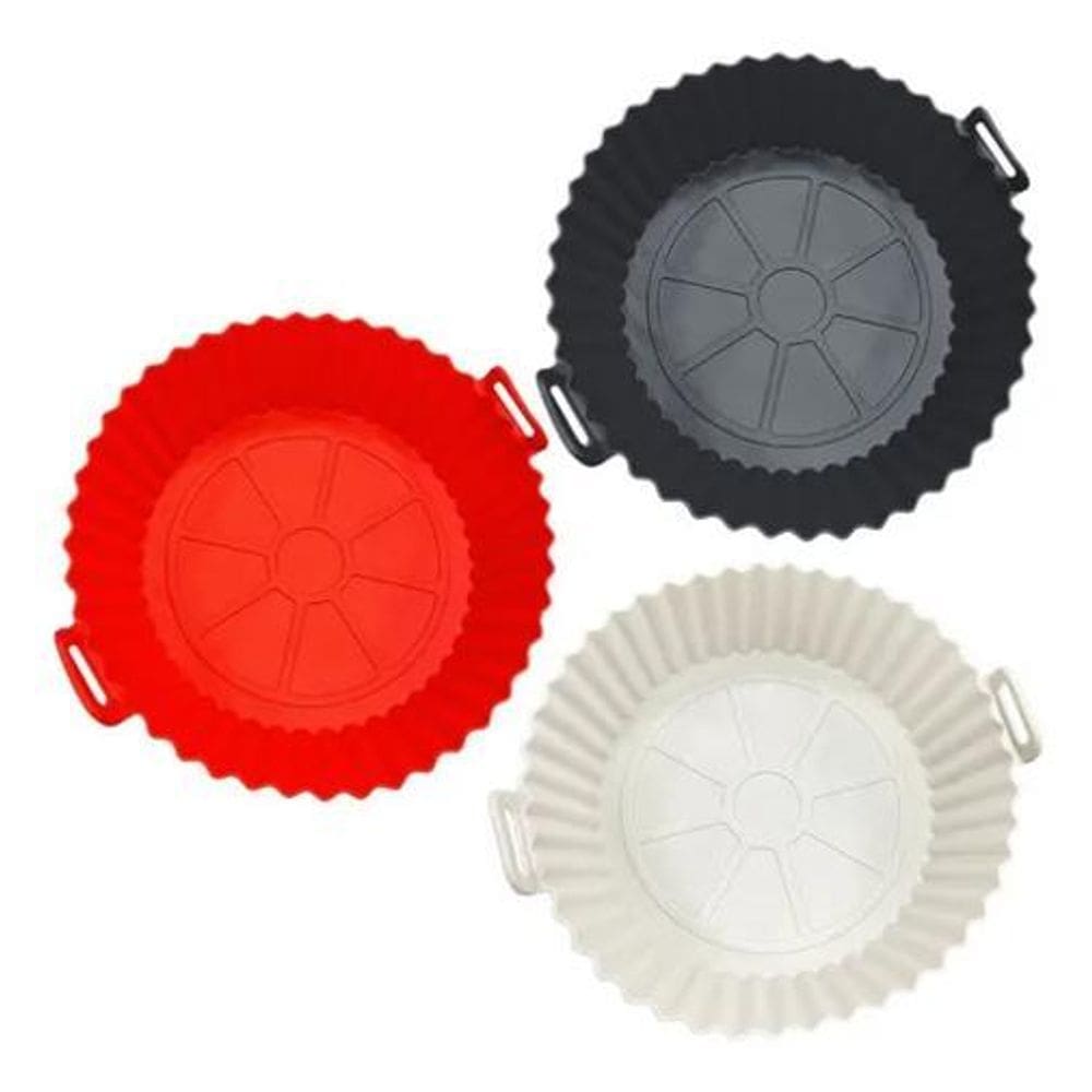 3X Kit 3 Forma Air Fryer De Silicone Reutilizável Antiaderen