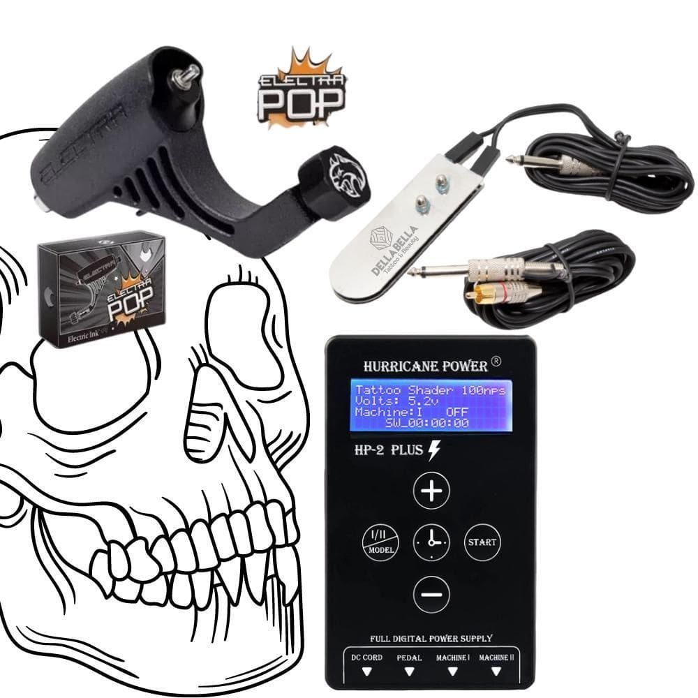 Kit Electra Pop Com Fonte Hurricane Trio Tattoo Tatuagem