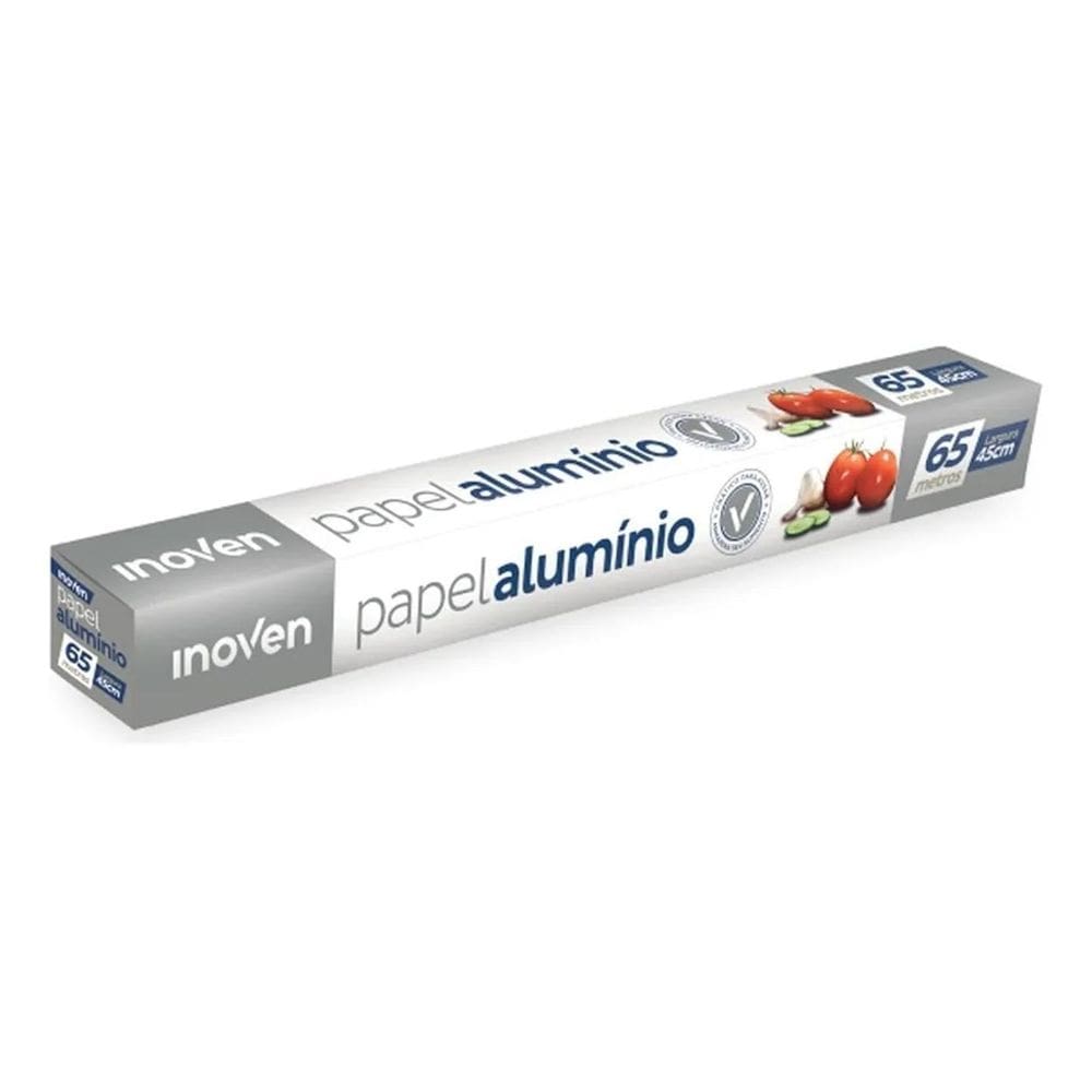 10X Papel Aluminio 45Cm X 65 Metros Forte P/Assados E Conge