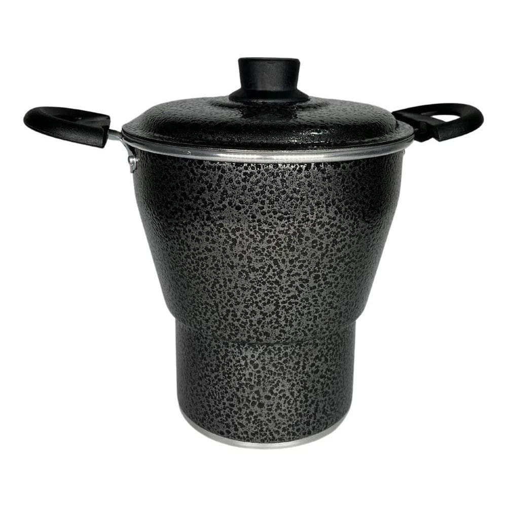 10X Panela Cuscuzeiro De Alumínio Preta Grafite Nº18