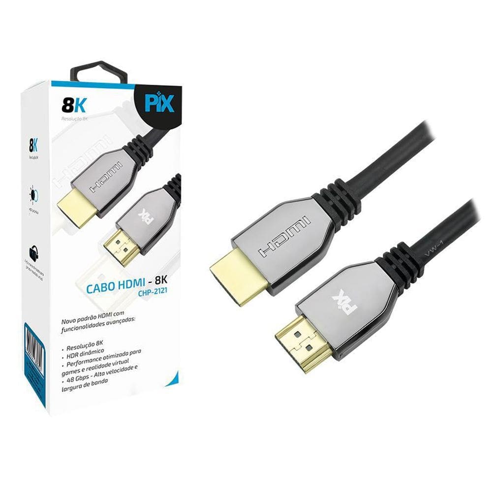 Cabo Hdmi Pix Gold 2.1 8K Ultra Hd E Hdr 1.5Mt 018-2121