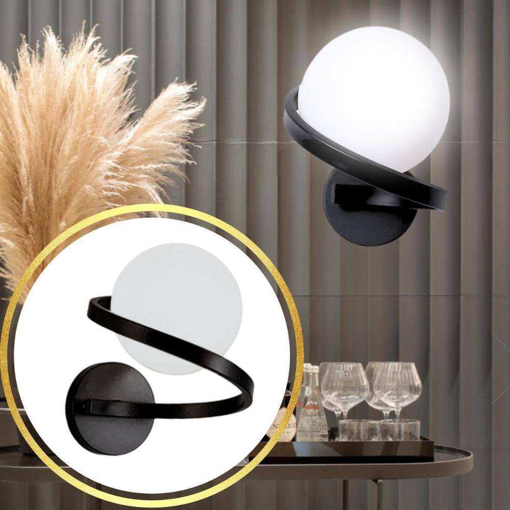 Luminária Arandela 24Cm Globo Vidro 15Cm Jabuticaba Parede