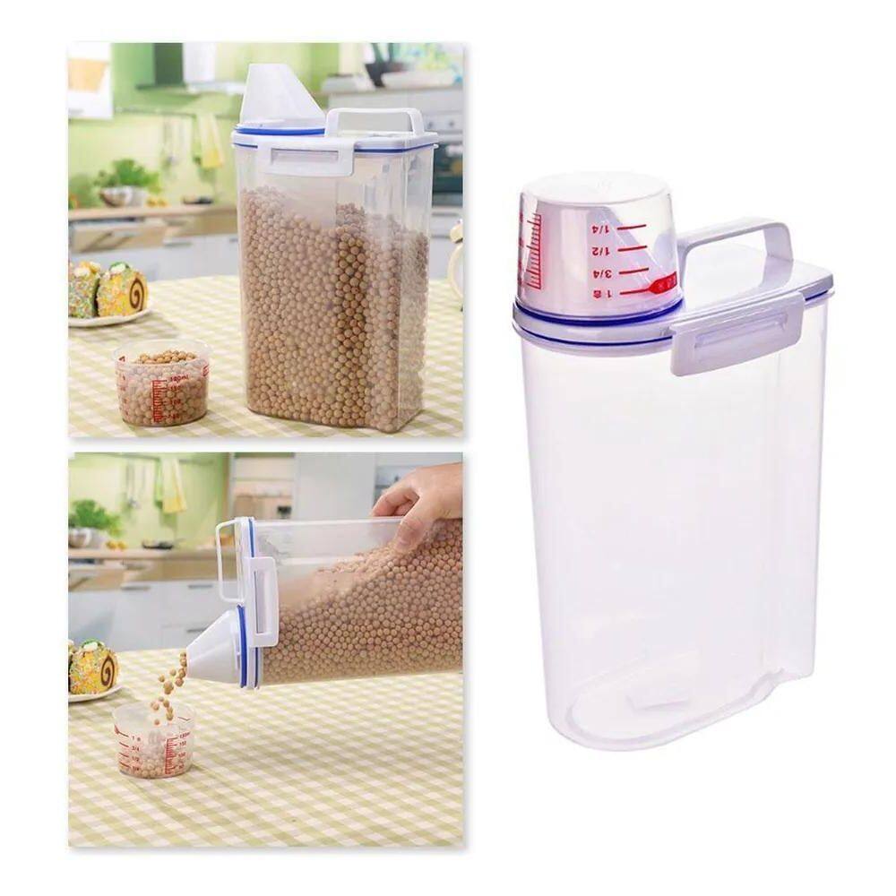 2X Dispenser 2 Litros Pote Hermetico Com Tampa Mantimentos C