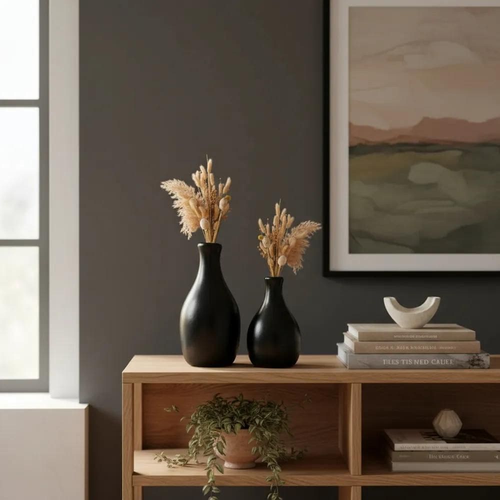 Dupla De Vaso Decorativo Em Ceramica Para Arranjos Casa Pre