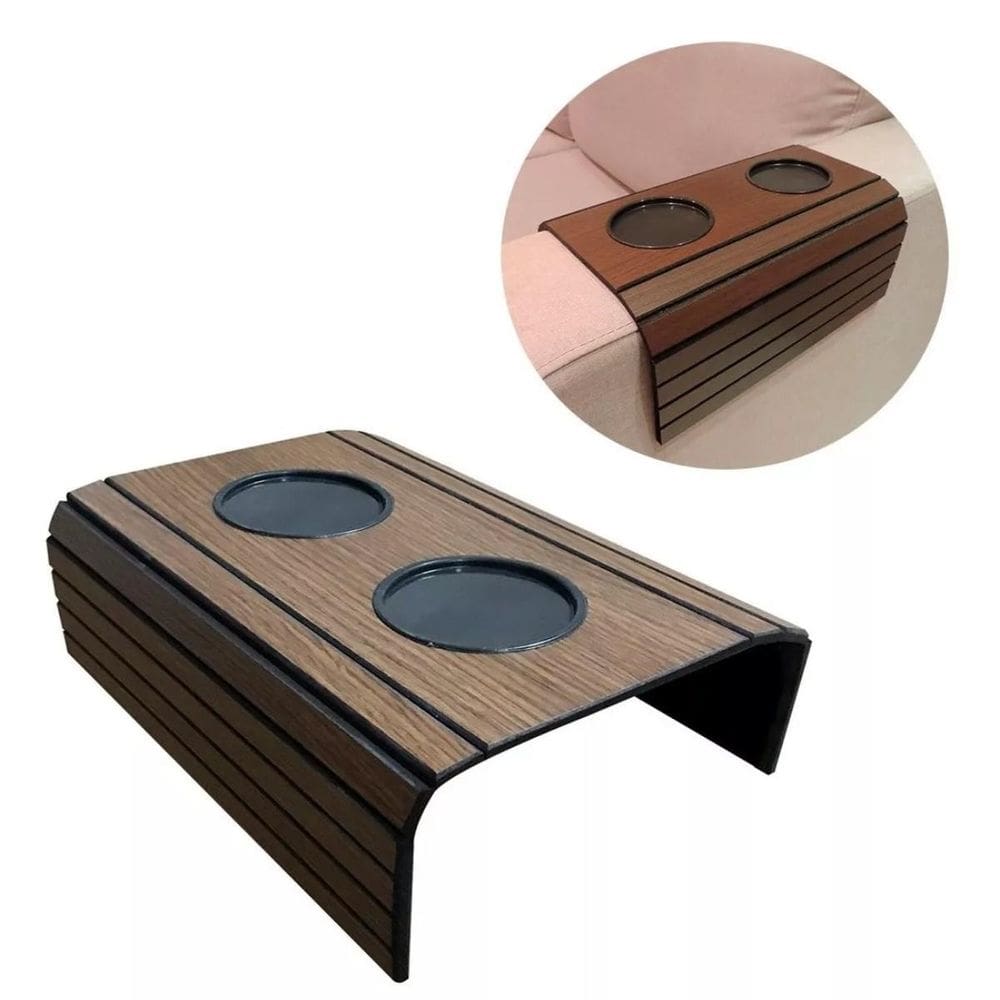 Esteira Porta Copos E Controle Para Braço Do Sofá Flexível