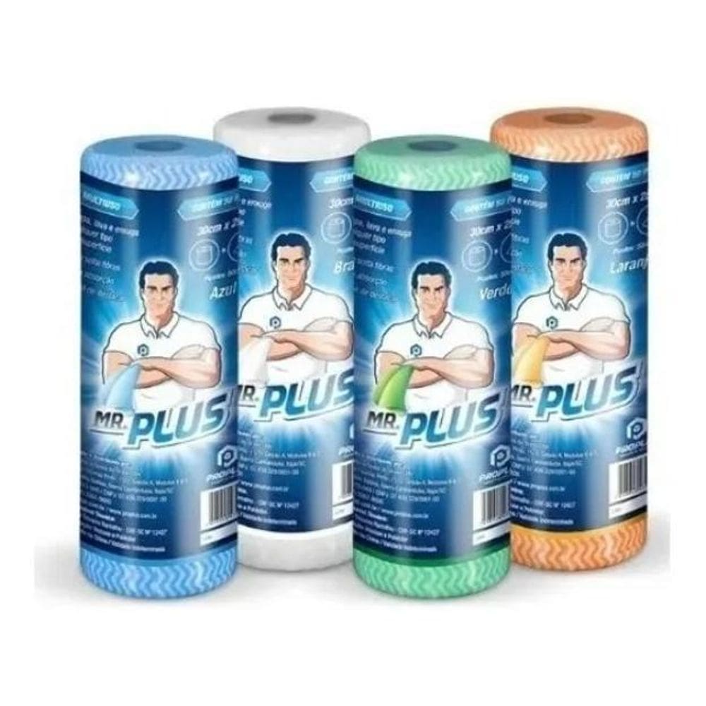 Rolo De Pano Tipo Perfex Multiuso 30Cmx25M 50 Unid Mr. Plus