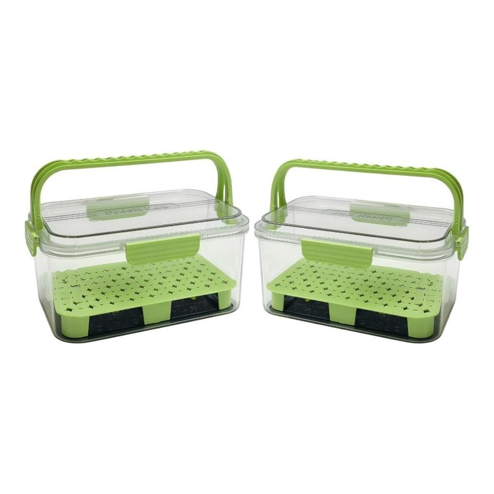 Kit 2 Potes Herméticos Com Alça Organizador Geladeira Frutas