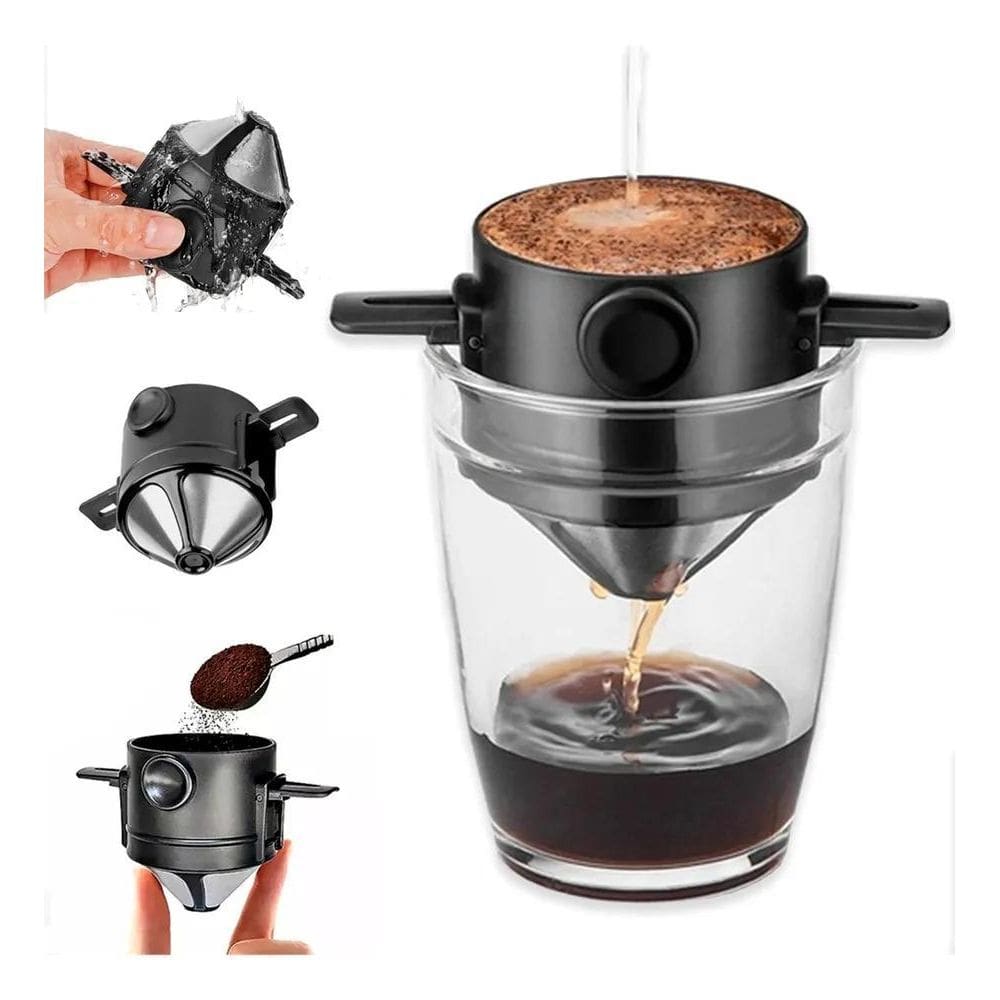 10X Coador De Café De Inox Individual Portátil Mini Cafetei