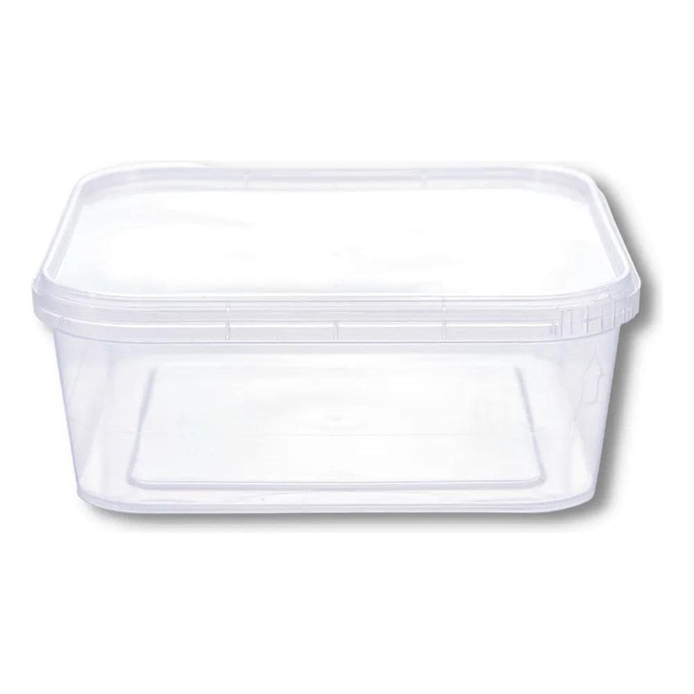 10X Pote Plástico Quadrado Lacre Para Bolo De Pote 400Ml C/