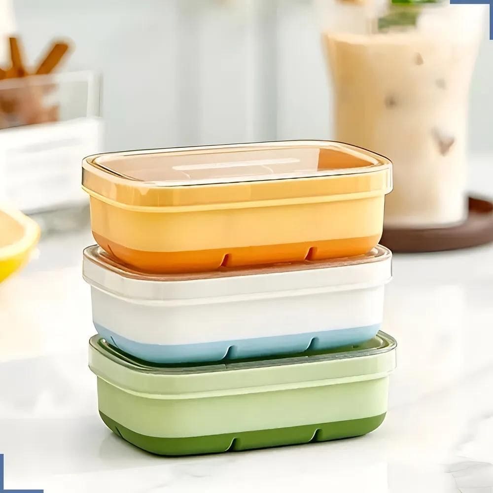 Kit 3 Mini Formas Gelo Silicone Tampa Tempero Papinha 6Cubo