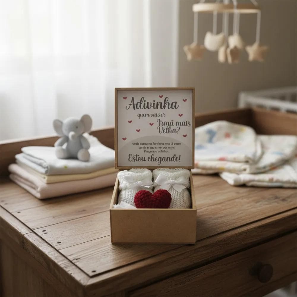 Caixa Revelação Gravidez , Anuncio Para Papai Irmã Mais Velh