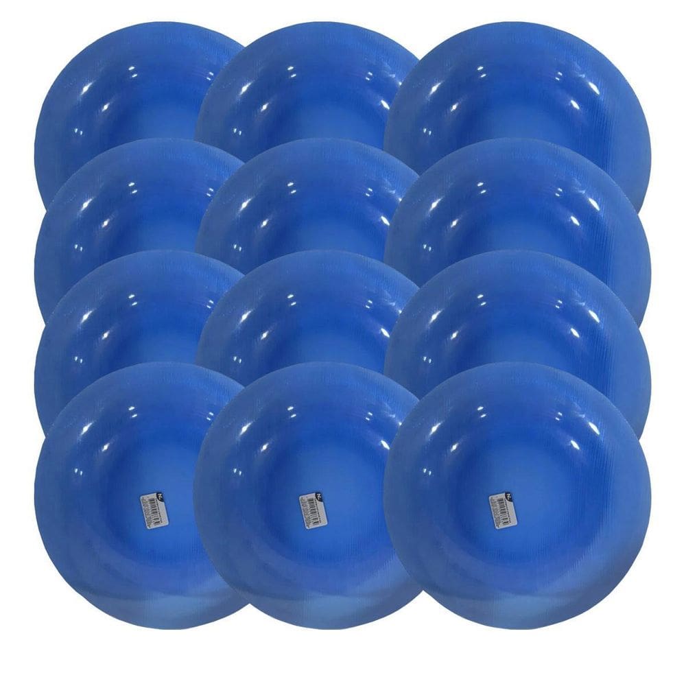 Prato Fundo De Vidro Diamante Sky Azul 22Cm 12Un Nadir 5838