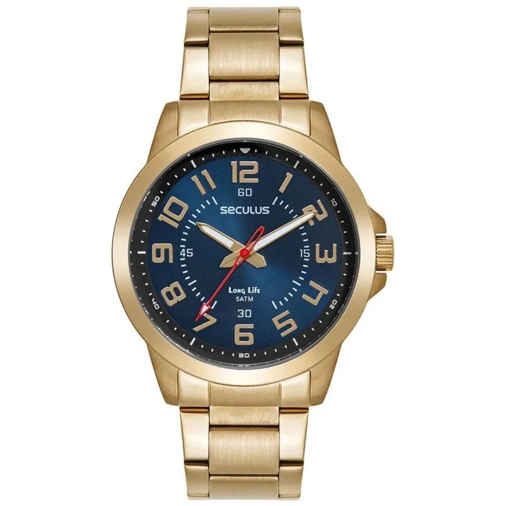 Relógio Seculus Masculino Ref: 44296gpsvda4 Casual Dourado