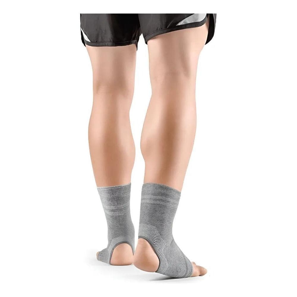 Tornozeleira Elástica Fibra De Bamboo Antalérgica Hidr Cinza