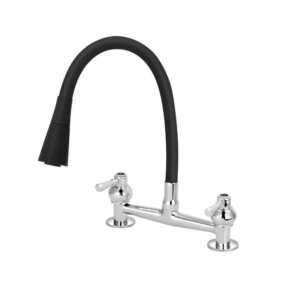 Torneira Misturador Gourmet Flexível Cozinha Mesa Cone Black