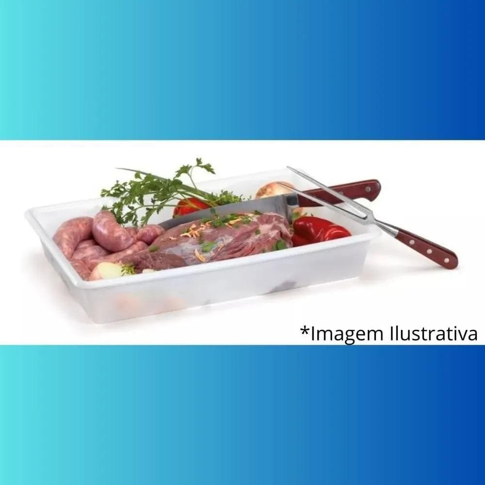 10X Bandeja De Plástico Retangular Biopratika Branca 7,5 Li