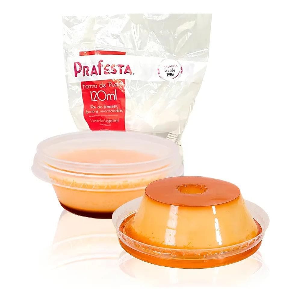 2X 24Un Formas Mini Pudim 120Ml Forneável Com Tampa Freezer