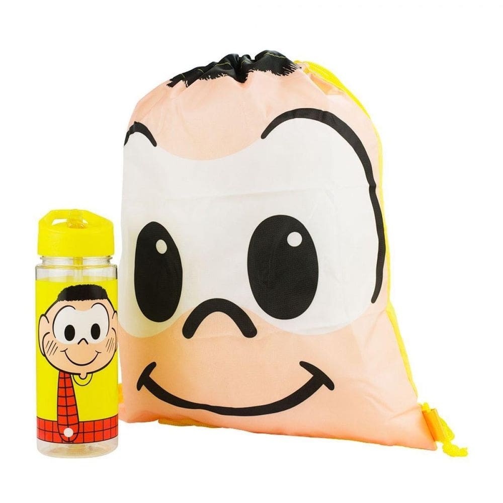 Garrafa Plástico 450Ml Mochila Sacola Monica Turma Da Mônica