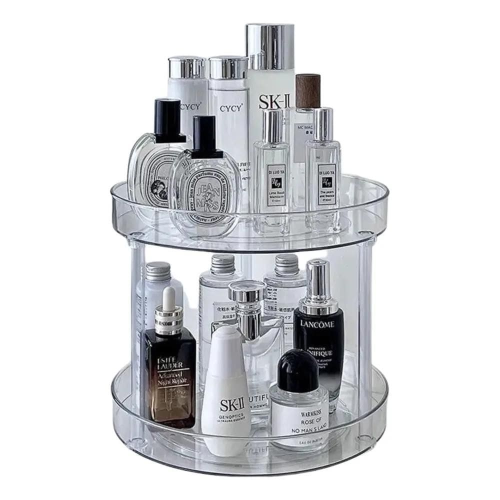 Organizador 2 Andares Giratório Diamond Multiuso Cor Transpa