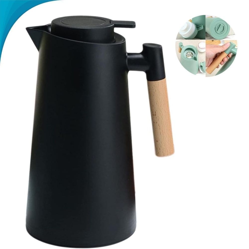 Garrafa Térmica De Café Com Termômetro Inox Preto