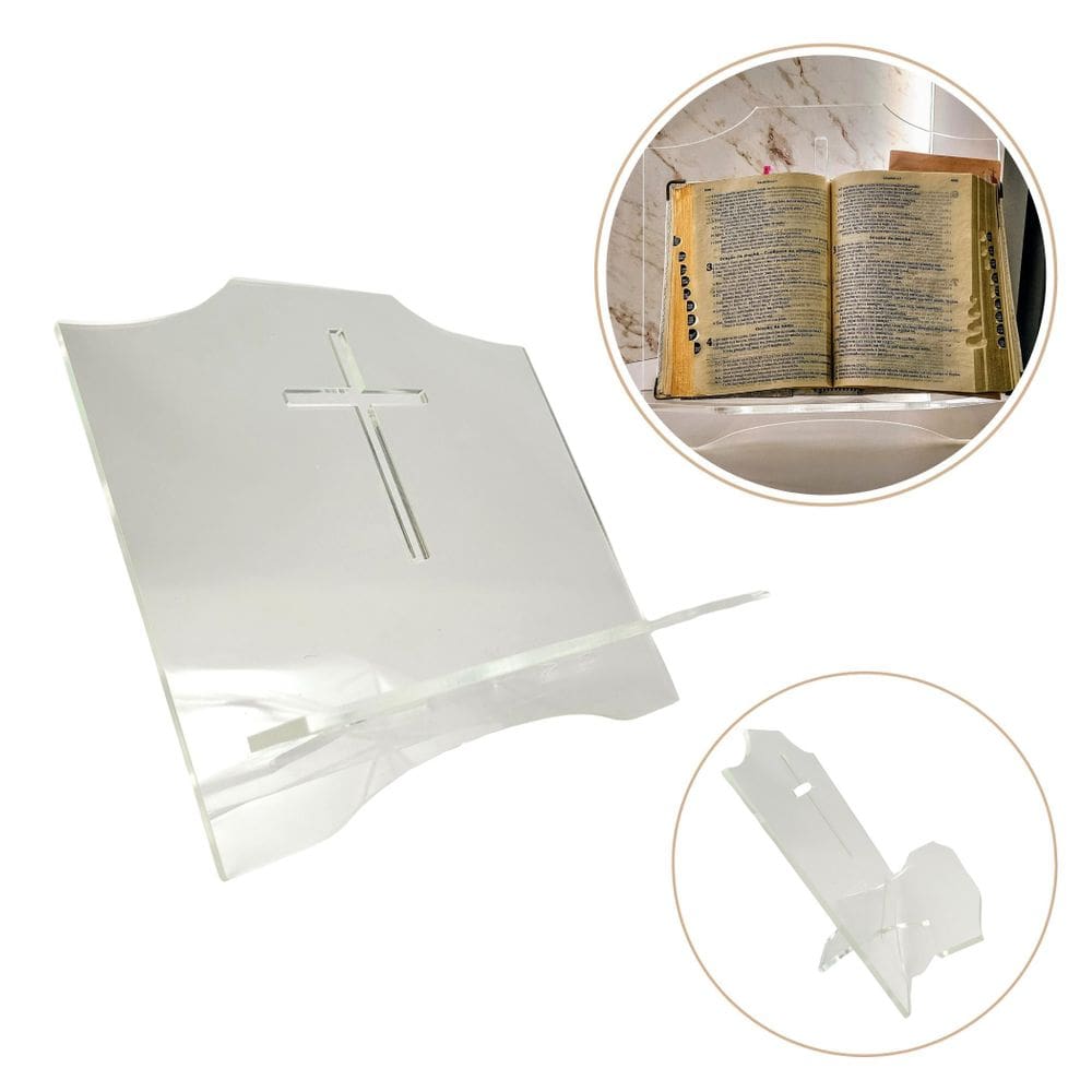 Suporte Bíblia Acrílico Aparador 26X32Cm Arte Sacra 6Mm