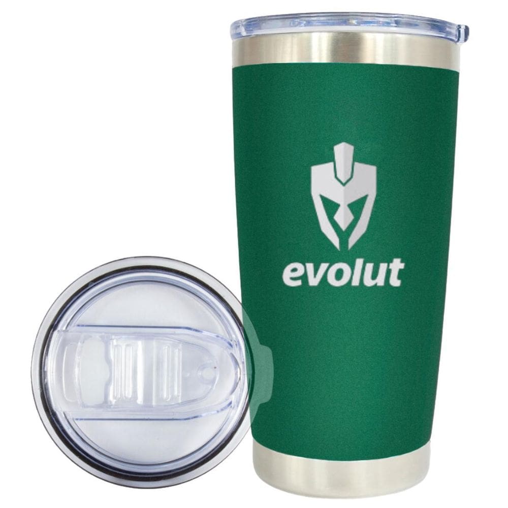 Copo Térmico Inox 600Ml Evolut Com Tampa Para Festa Viagem