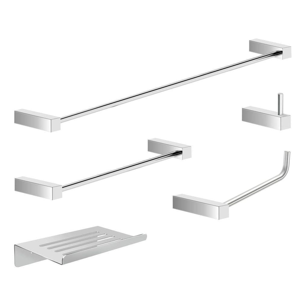 Kit Acessórios Para Banheiro 5 Peças Alto Brilho 2180Tr