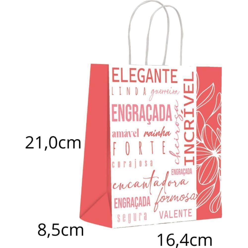 Sacola Para Presente Decorada Virtudes Pq 16,4X21X8,5Cm Pct.