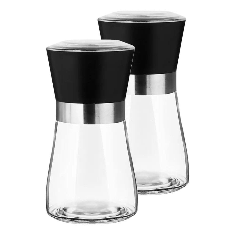 10X Kit 2 Moedor Especiarias Triturador Temperos Vidro Manu