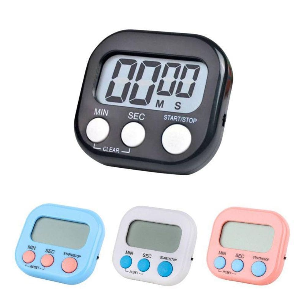 Mini Relógio Display Lcd Digital Para Cozinha Temporizador