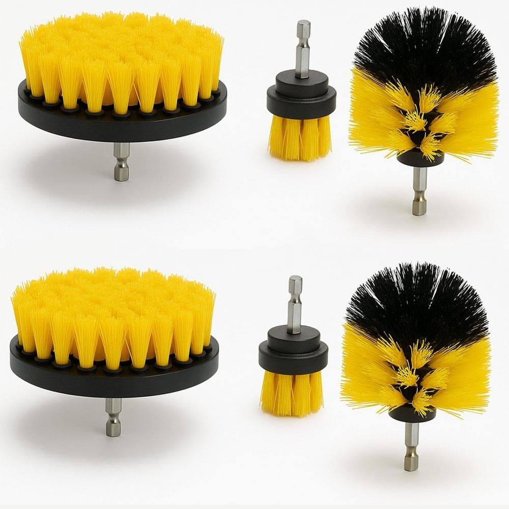 Kit 6 Escova Furadeira Limpeza Pesada Automotiva Multiuso