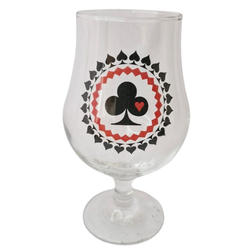 Taça Copo Cerveja Vidro Naipe Paus Baralho 400 Ml + Presente