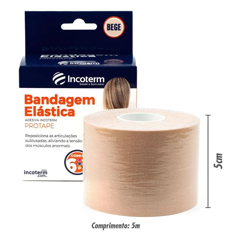 Protape Bandagem Elastica Adesiva Incoterm Bege. Incoterm