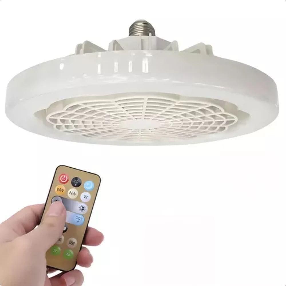Ventilador Silencioso De Teto Lâmpada Luminária Led Branco