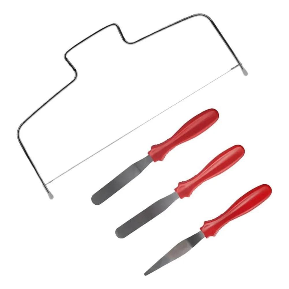 2X Kit Nivelador Cortador Fatiador Espátulas Confeiteiro Bol