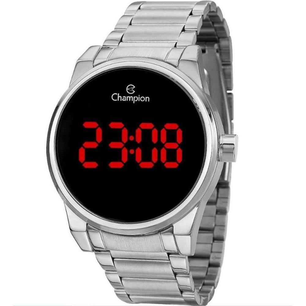 Relógio Feminino Champion Ch40142T Led Redondo Prateado